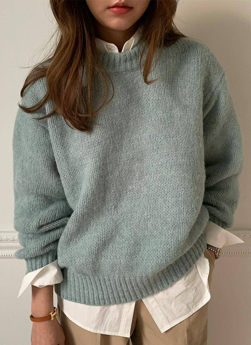 ウールブレンドパステルニット