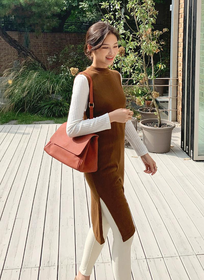 ロングニットベスト・全3色