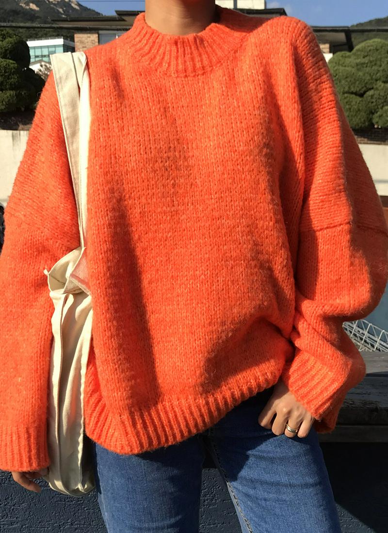 アクリル混ボクシーフィットニット