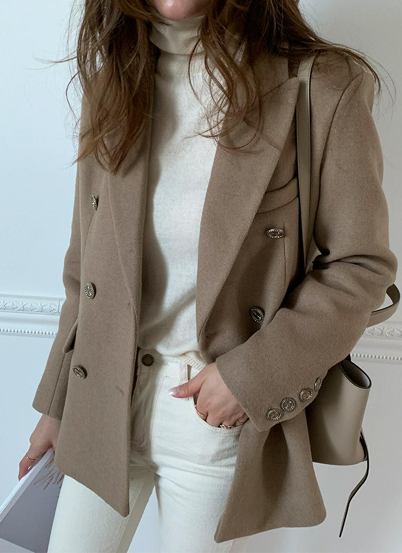 ウール混ダブルボタンジャケット