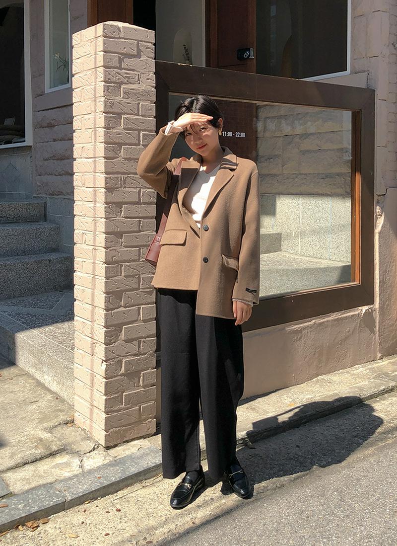 ウール混シングルツーボタンジャケット