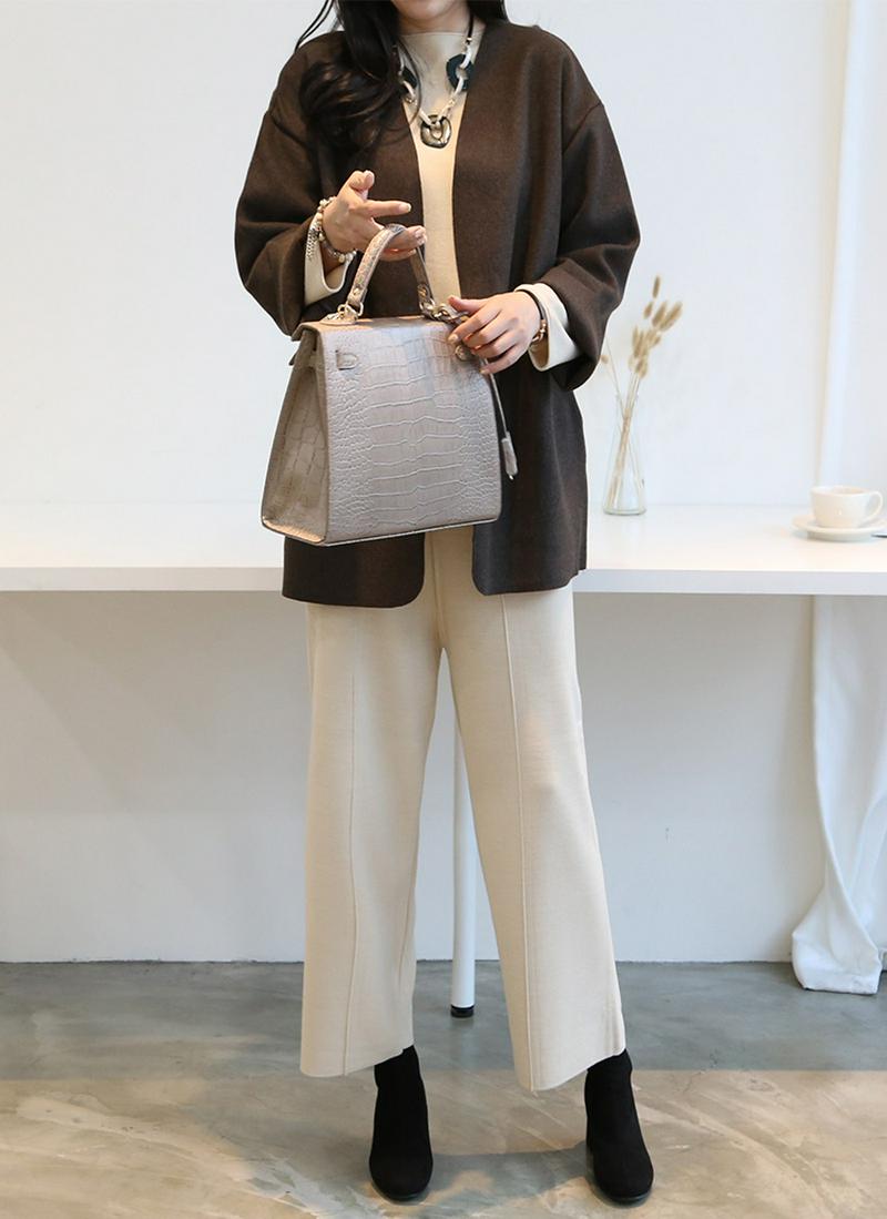 ウール混ノーボタンジャケット