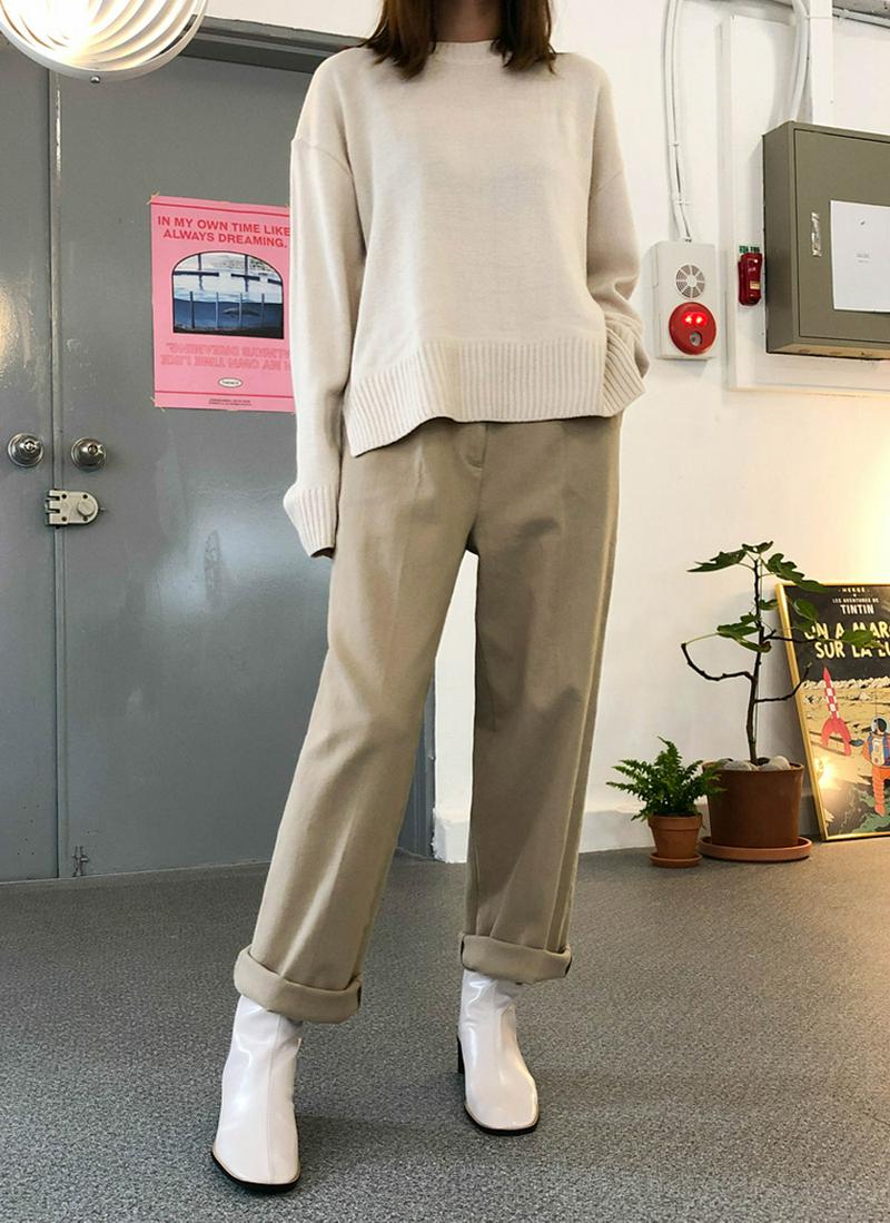 ピンタックワイドコットンパンツ