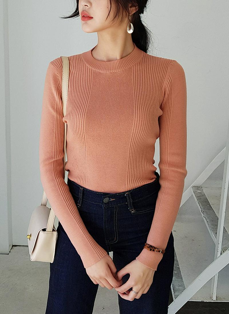 リブコントラストニット・全2色