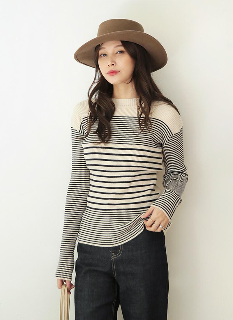 リブマルチボーダーニット・全2色