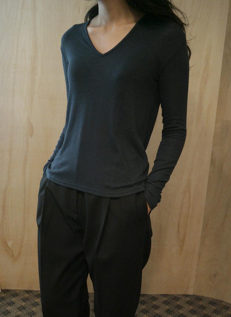 テンセル混スリムTシャツ
