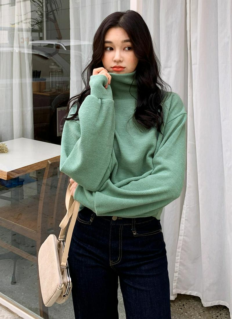 クロップドタートルネックニット・全2色