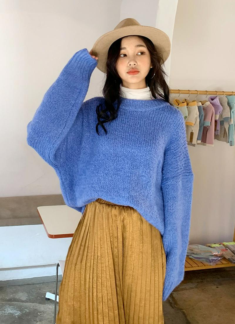 パステルカラールーズニット・全5色