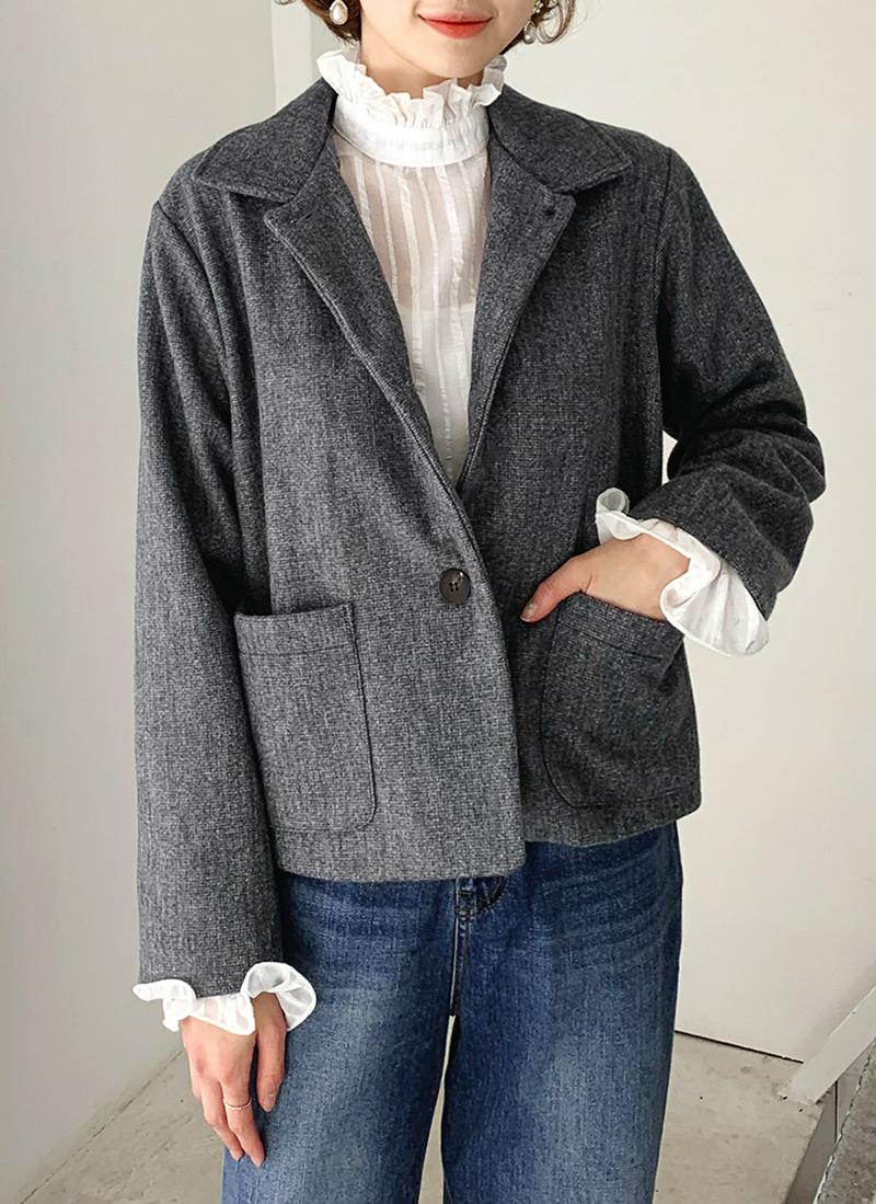 カシミヤ混ショートジャケット・全3色