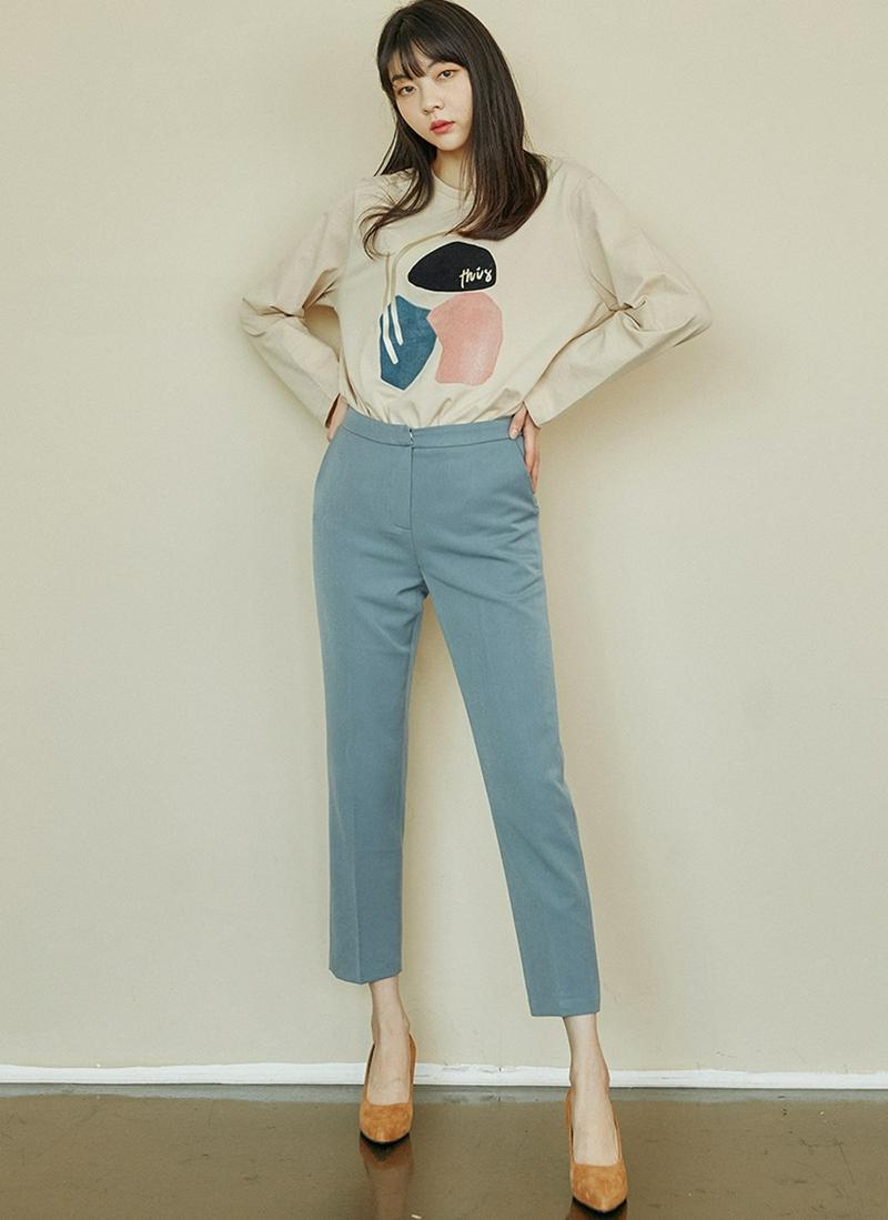 ベロアデザイン長袖Tシャツ