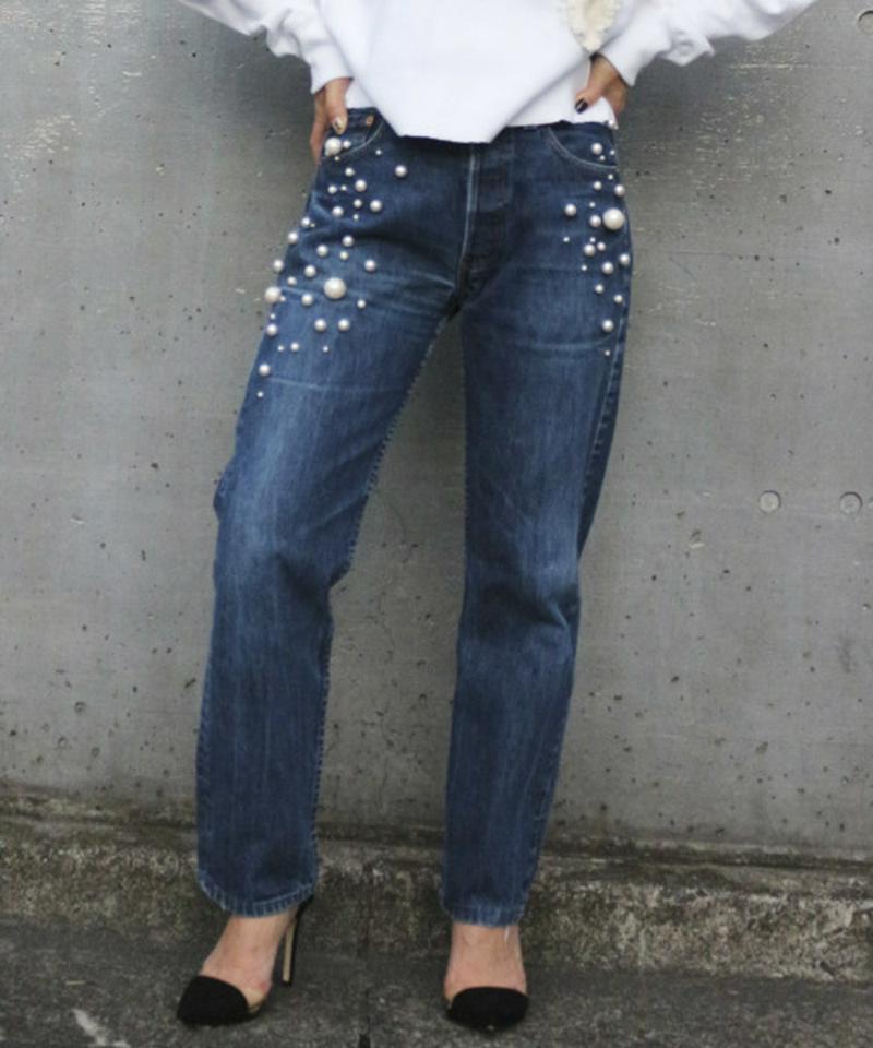 PEARL DOT DENIM PANTS