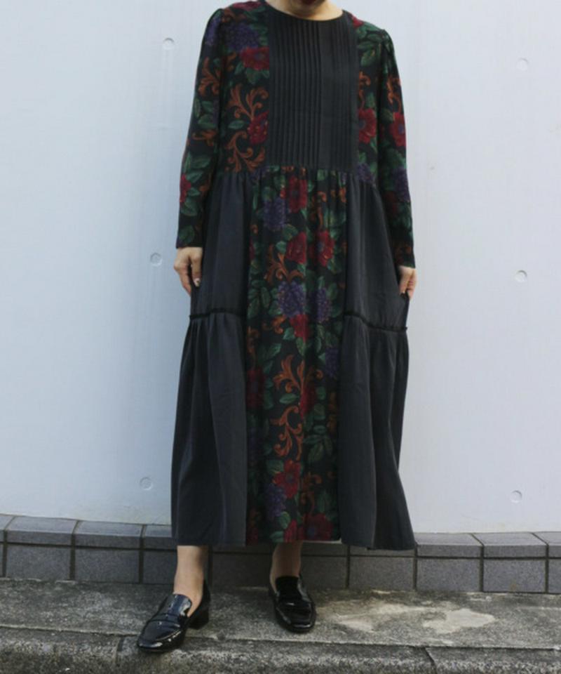 ANTIQUE FLOWER TIERED DRESSS