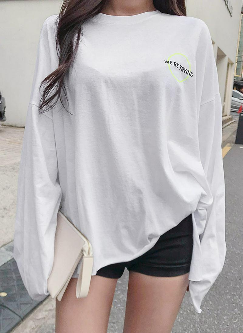 アンバランスバックプリントTシャツ