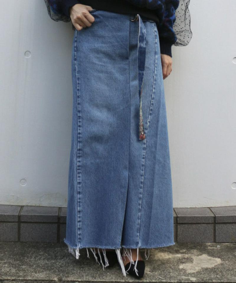 DENIM WRAP SKIRT