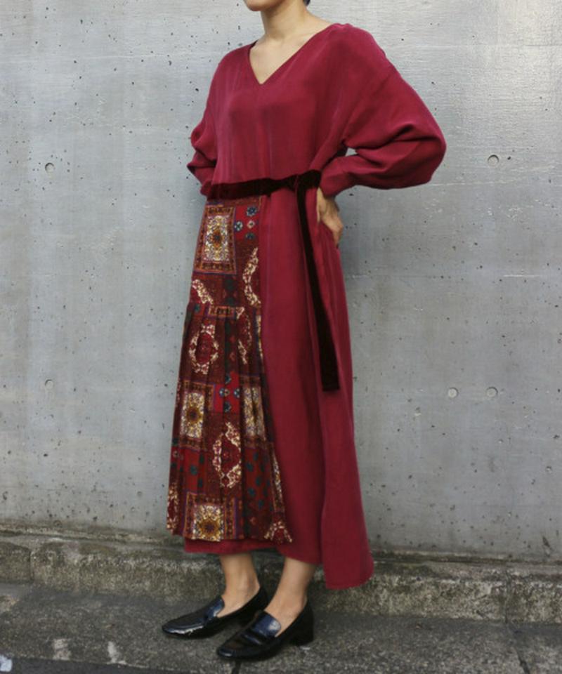 PLEATED WRAP DRESS