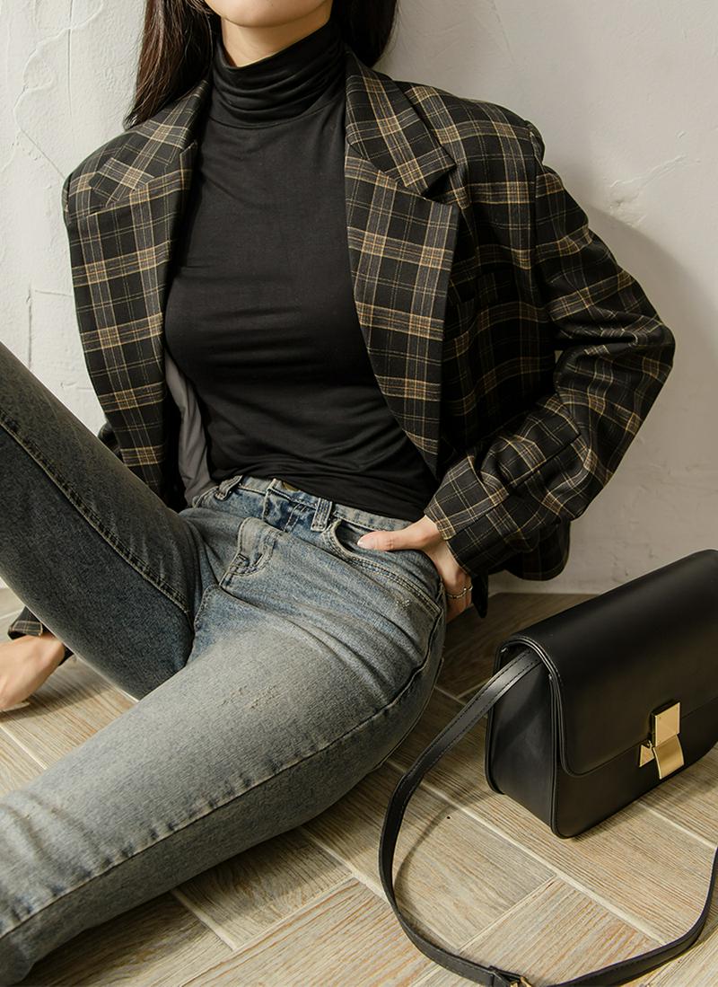 チェックショートジャケット