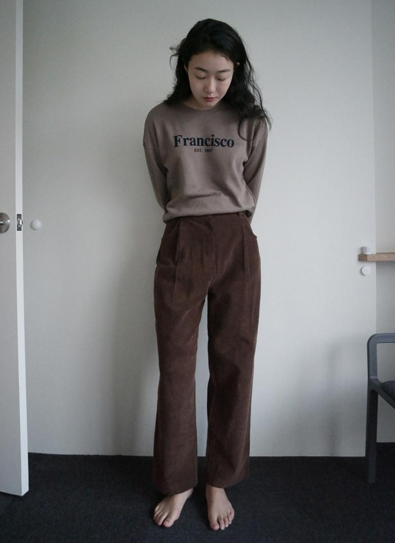 タックコーデュロイパンツ