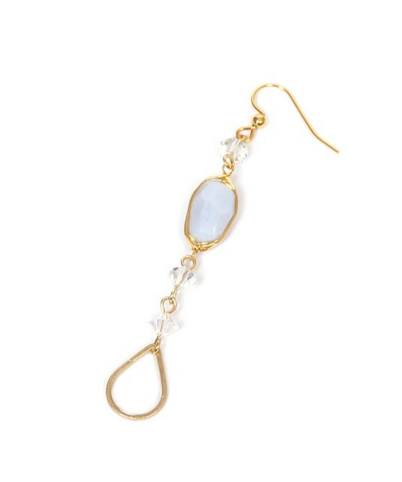 K14GF ブルーレース×透かしドロップピアス