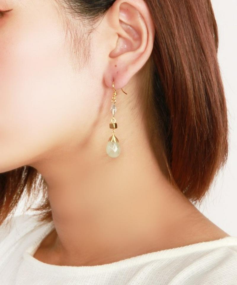 K14GF プレナイトドロップ×クリスタルピアス