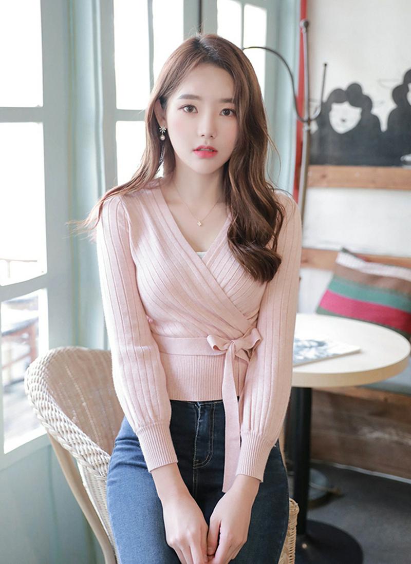 ラップリボンニット