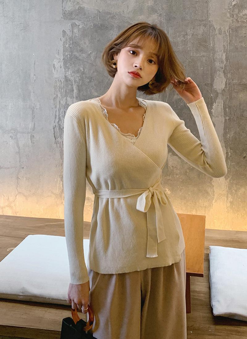 ストラップ付カシュクールニット・全3色