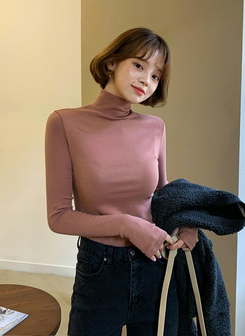 フィンガーホールハイネックTシャツ・全5色