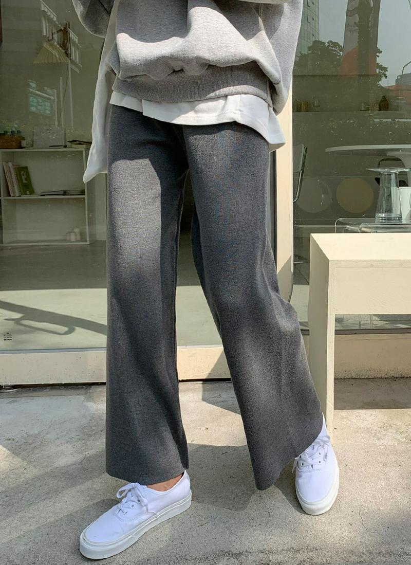 ウール混ウエストゴムパンツ