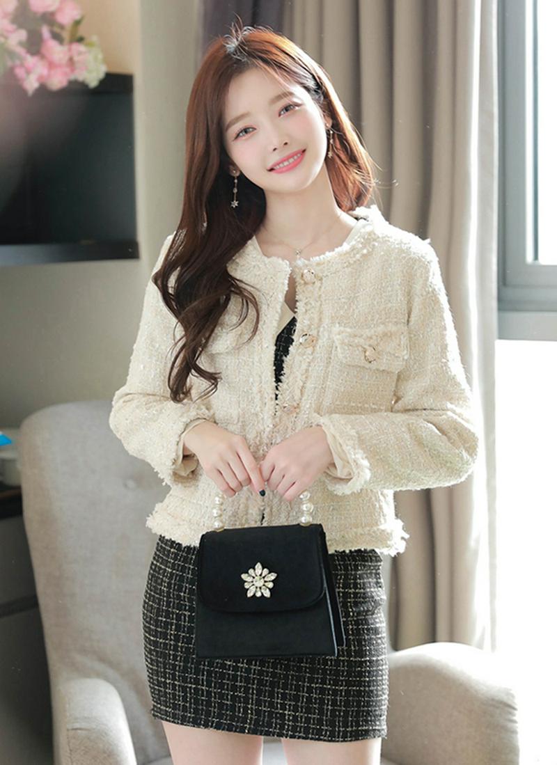 ツイードノーカラージャケット