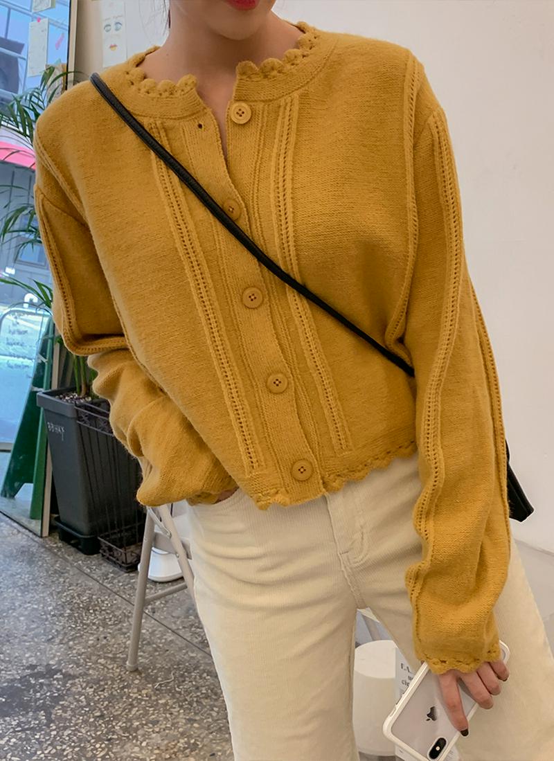 スカラップカーディガン
