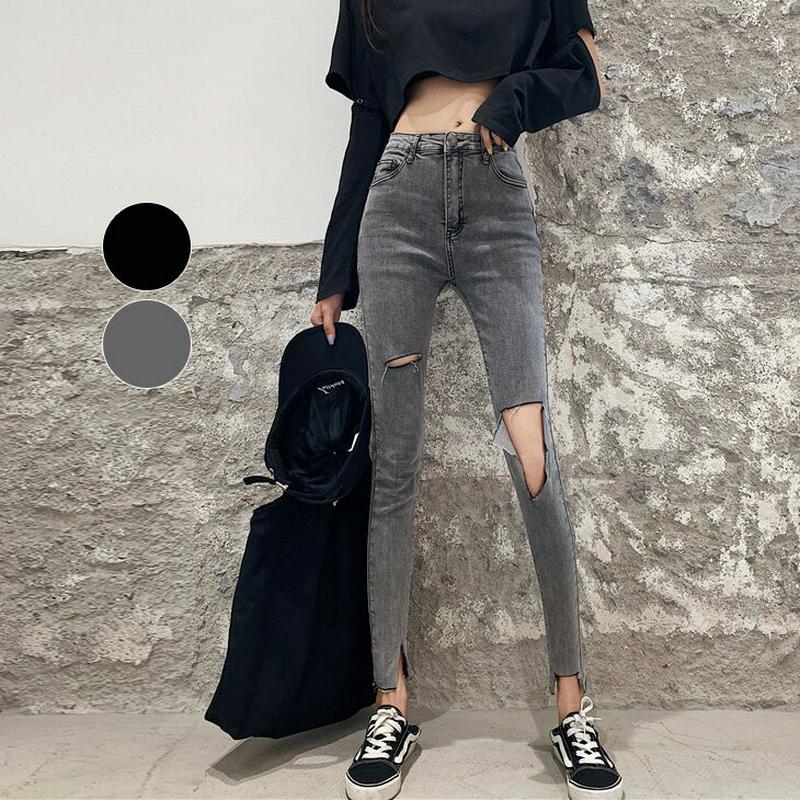 【残りわずか！在庫限り超価格】デニムパンツ レディース デニム ロングパンツ ボトムス パンツ おしゃれ 可愛い ブラック メール便 2019秋冬新作 S/M/L 【9637-d4】【即納：2-5日】【送料無料】メ込