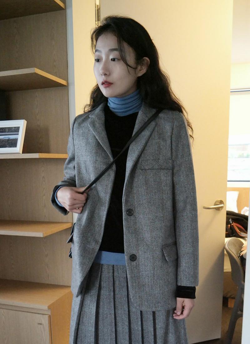 ヘリンボーンチェックジャケット