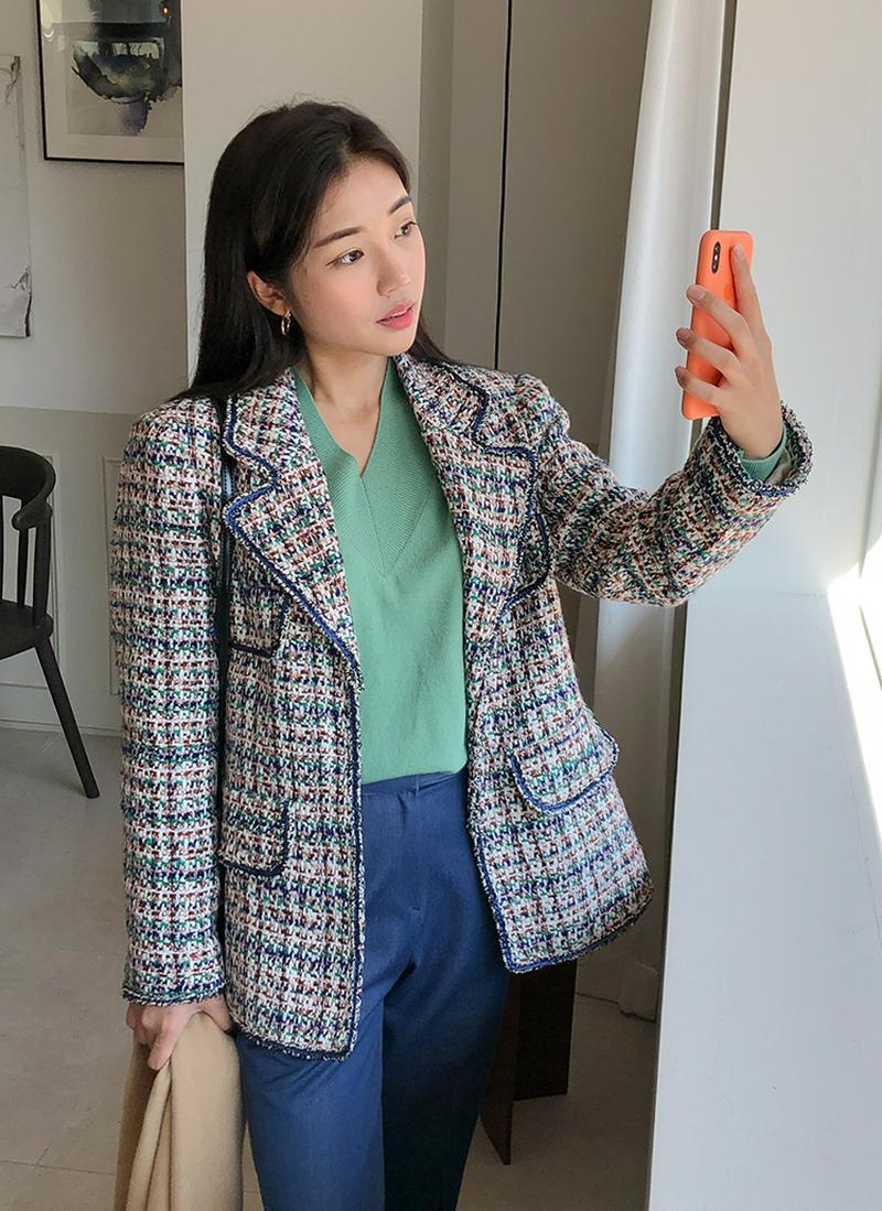 カラーミックスツイードジャケット