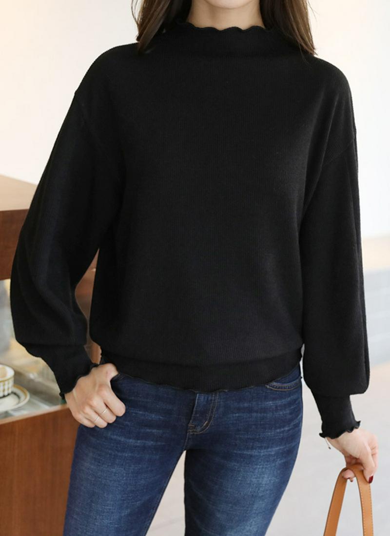 ウェーブヘム長袖Tシャツ
