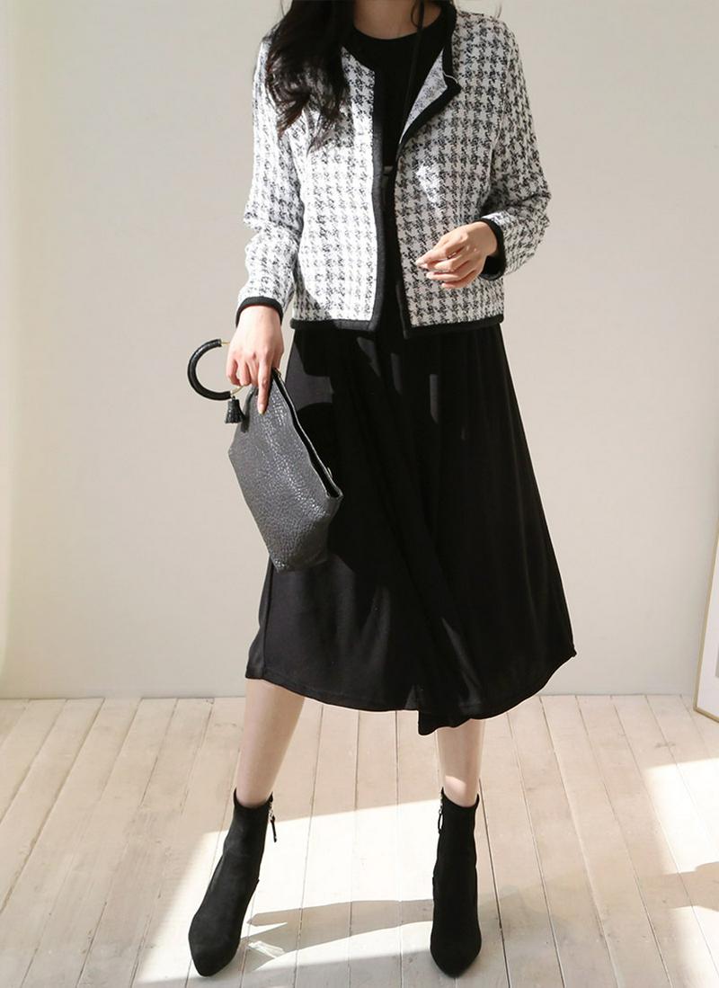 パイピングツイードジャケット