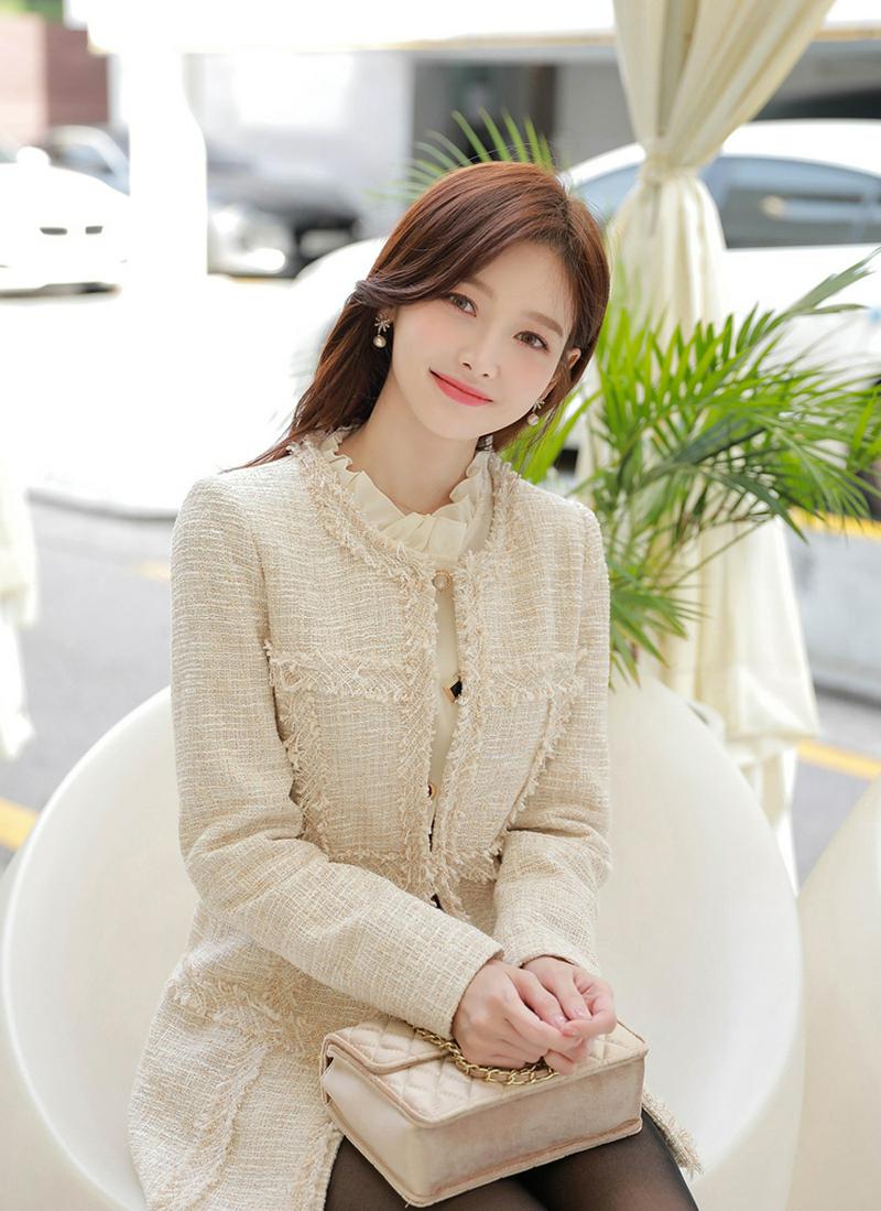 フリンジツイードジャケット