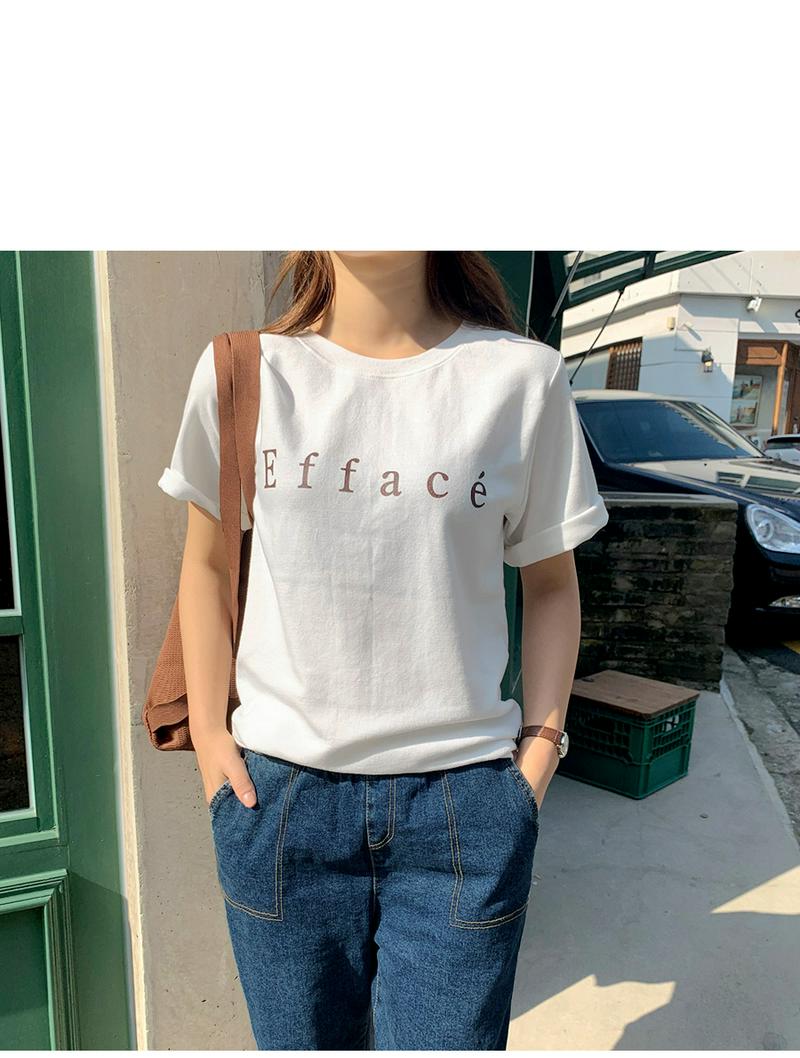 レタリングクルーネックTシャツ