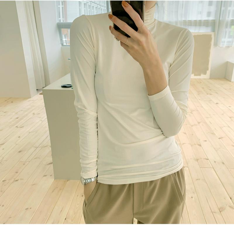 タートルネック起毛Tシャツ