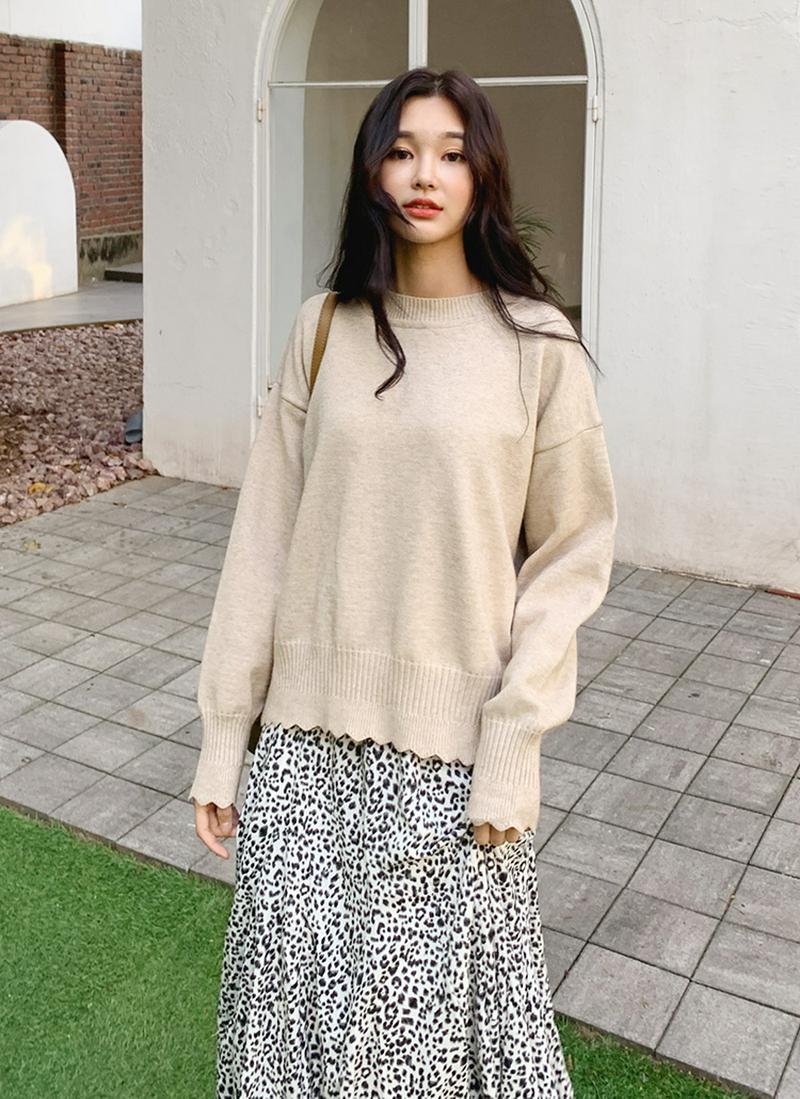 スカラップヘムニット・全3色