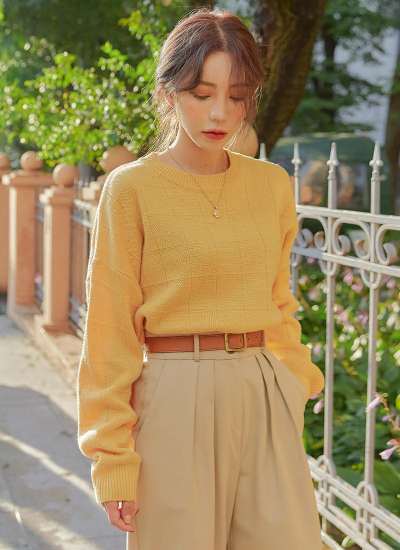 スクエアパターンニット