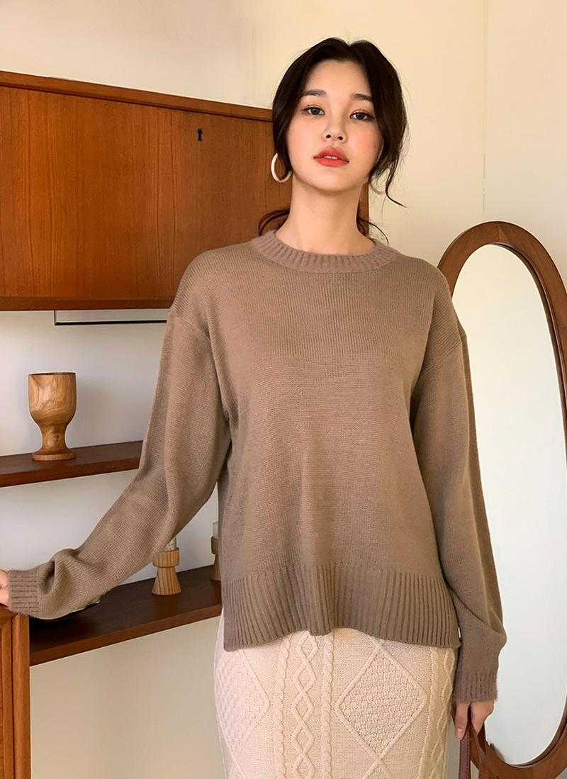 スリットヘムラウンドニット・全4色