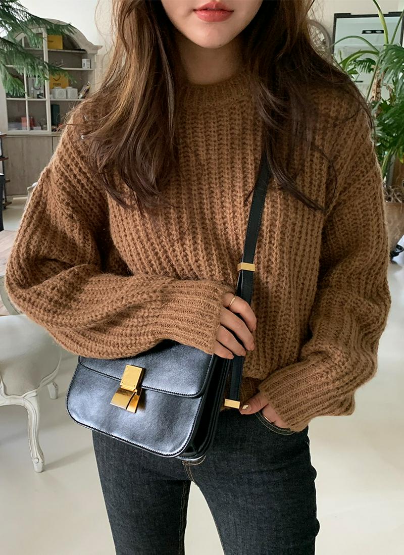 アルパカ混ドロップニット