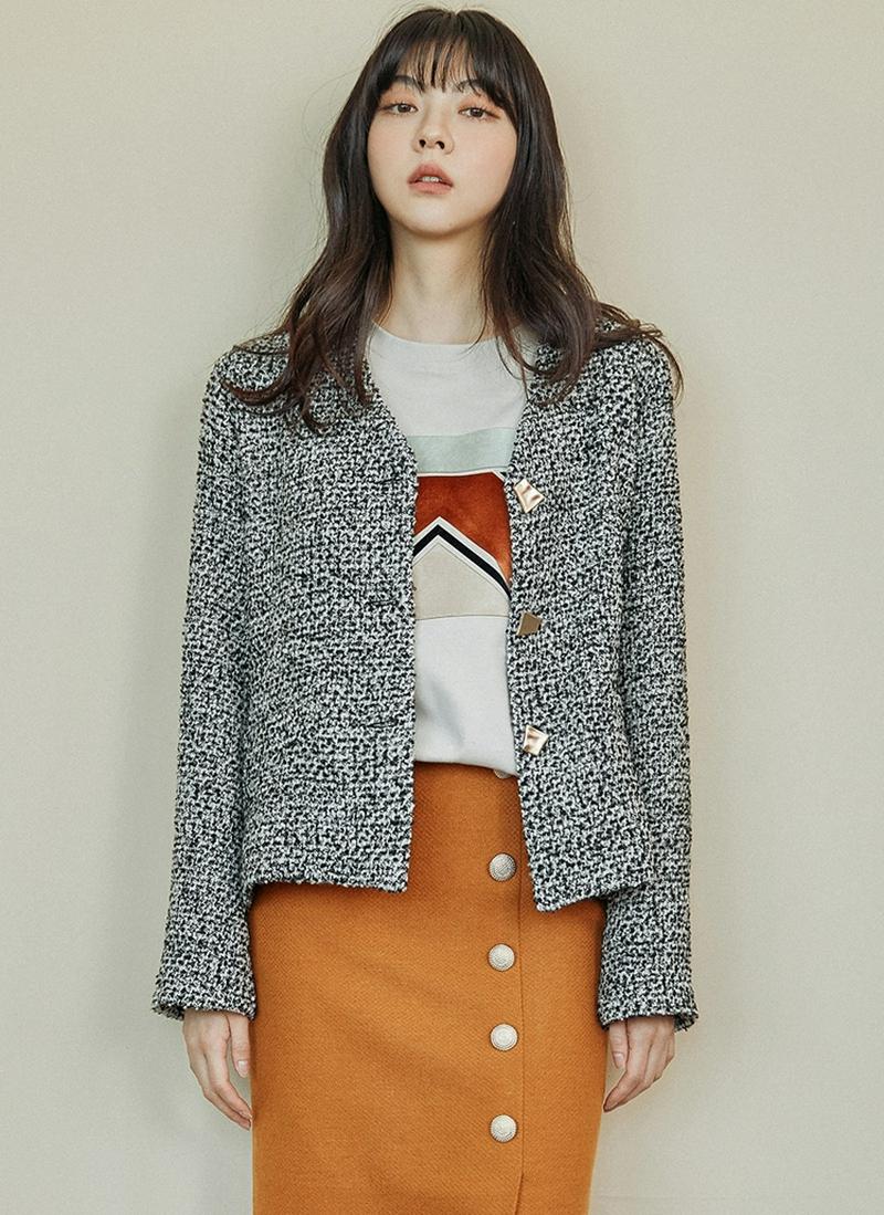 ユニークボタンジャケット(ブラック)