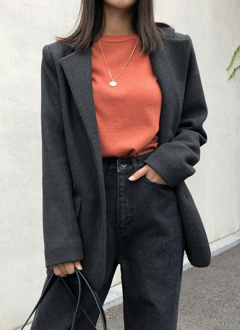 ウール混スリーボタンジャケット