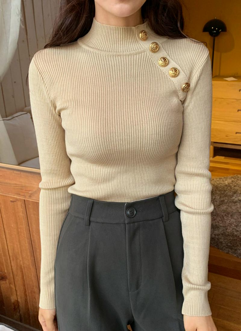 ゴールドボタンニット・全3色