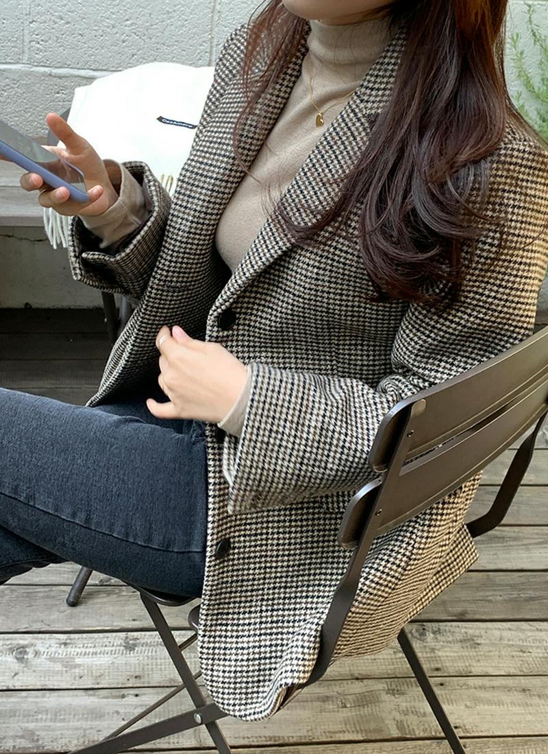 ウール混チェックジャケット