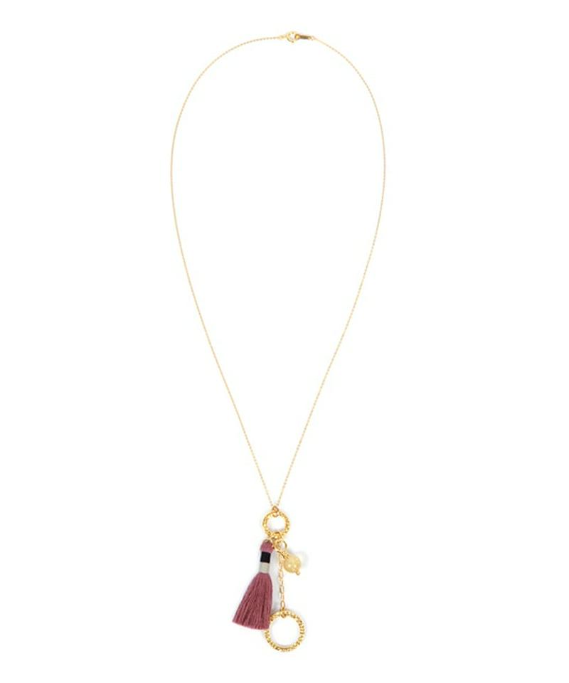 K14GF パープルタッセル×リングネックレス