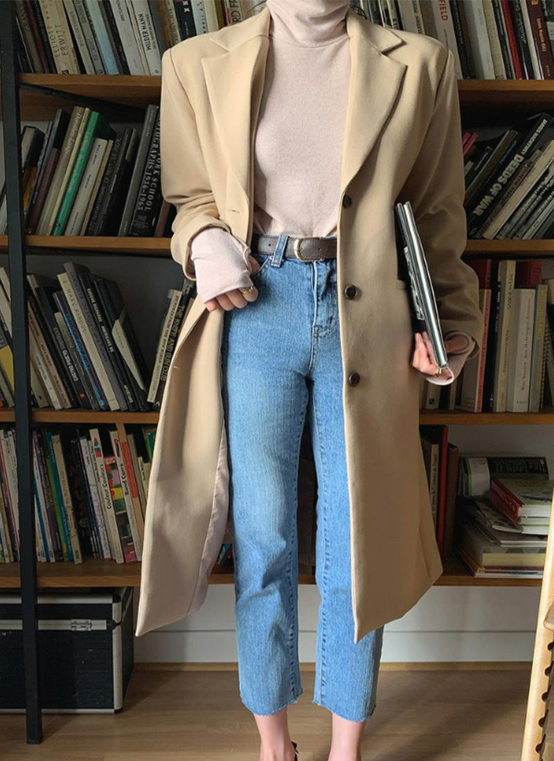 スリーボタンロングジャケット