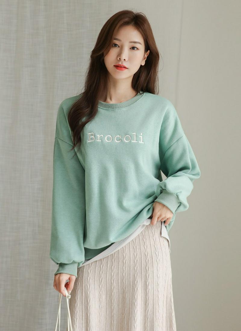 裏起毛Brocoli刺繍スウェット