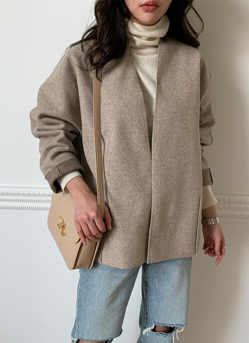 ウールブレンドオープンジャケット