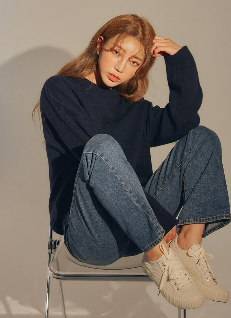 ウールブレンドニット